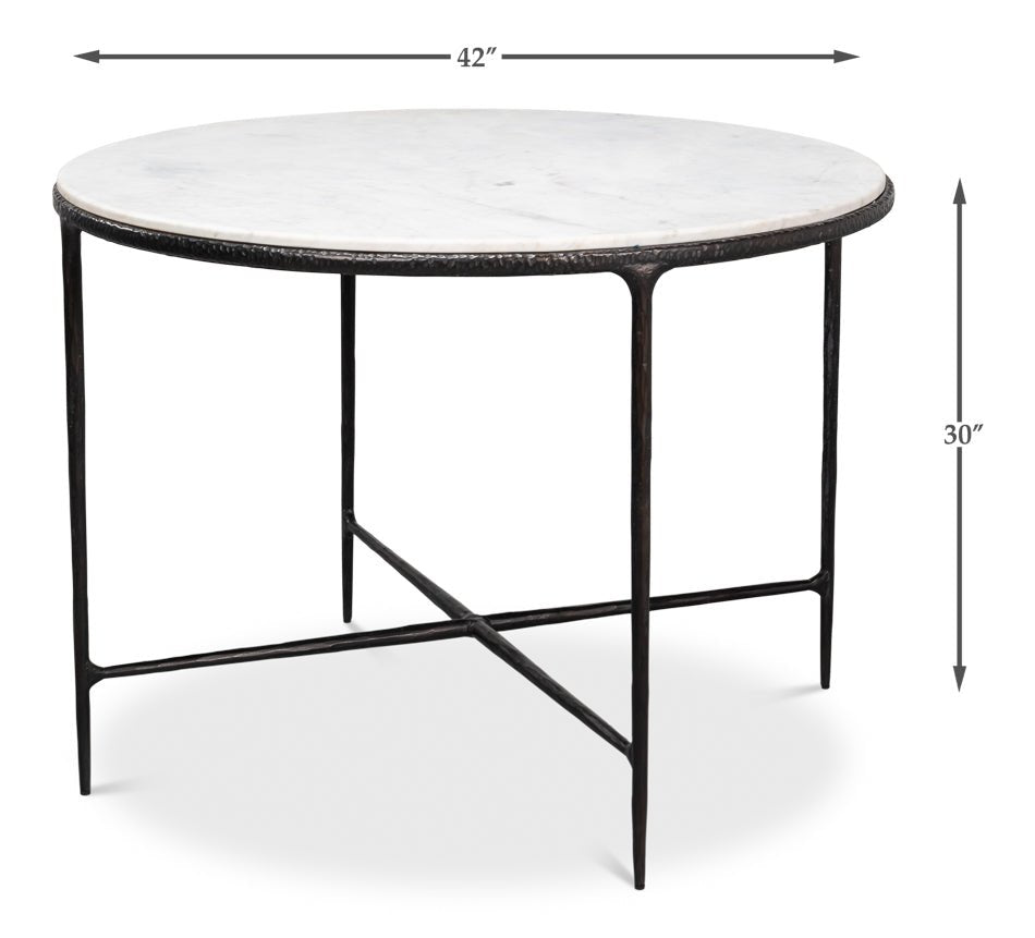 Dakor Marble Top Round Breakfast Table - LOOMLAN - Sarreid - Dining Tables