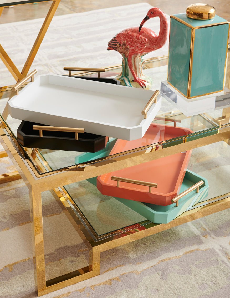 Chelsea House Dasher Glass Shelve Rectangular Cocktail Table