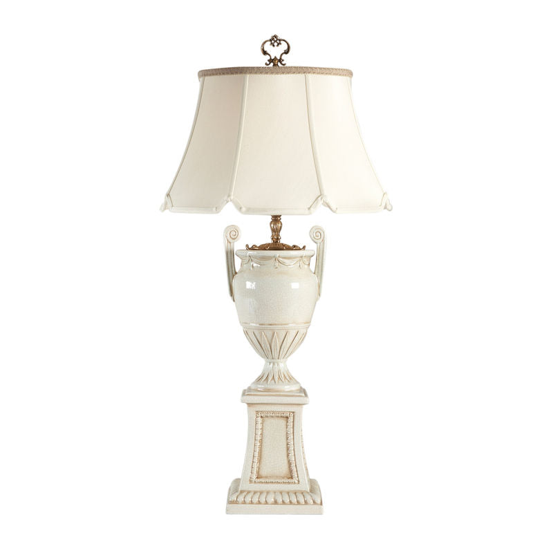 Chelsea House Aurora Italian Ceramic Glazed White Table Lamp