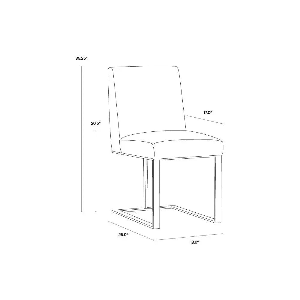 SUNPAN Dean Leather Armless Dining Chair