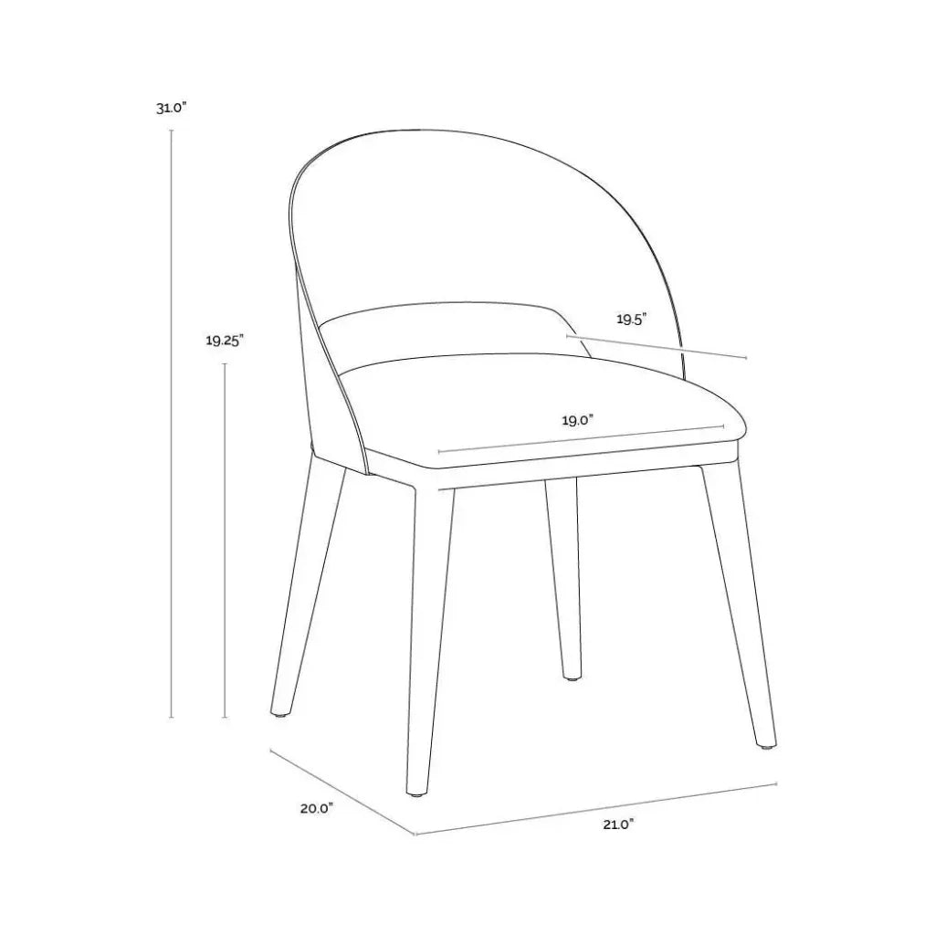 SUNPAN Dezirae Curved Back Leather Dining Chair