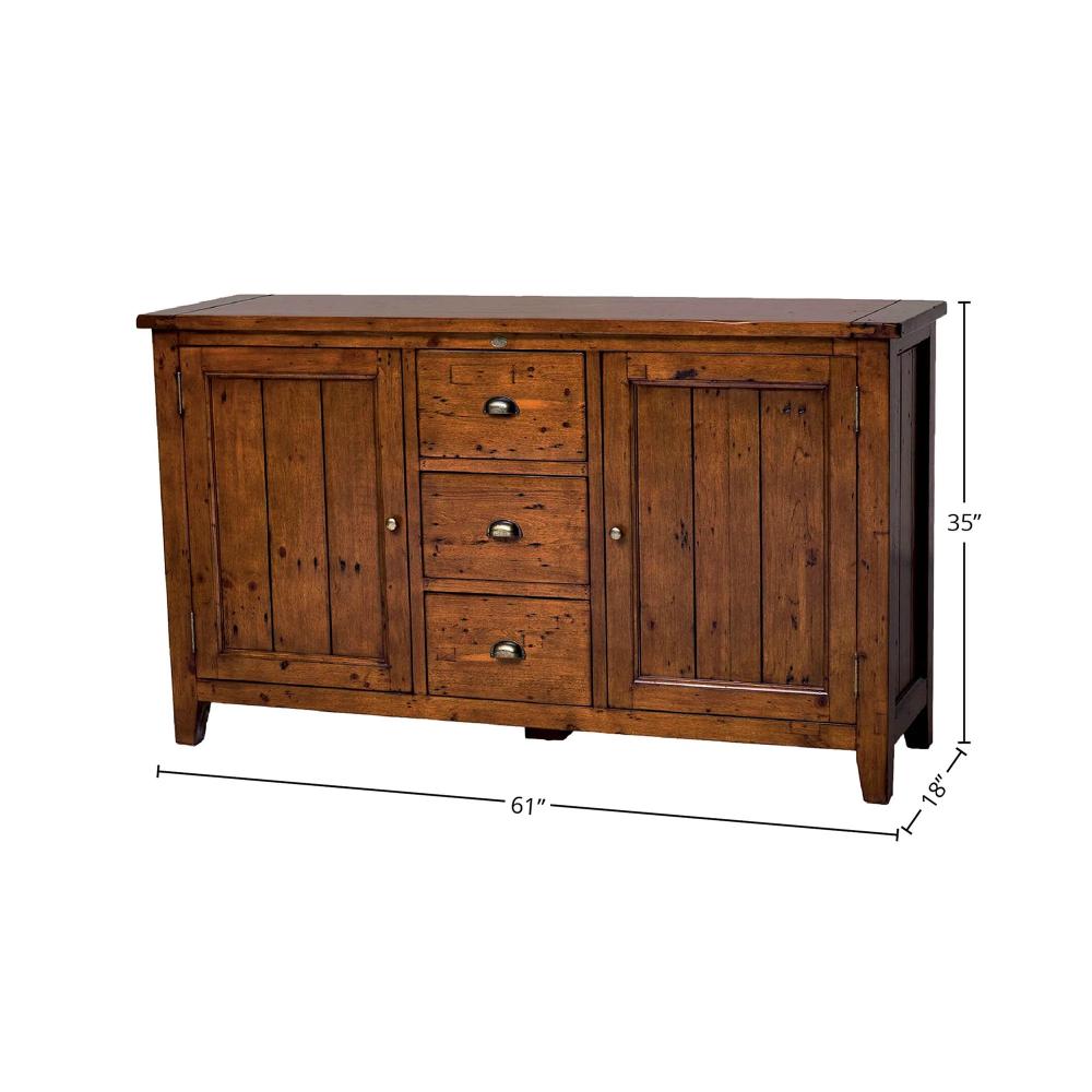 Irish Coast Three Drawers Wood Sideboard -- view 4