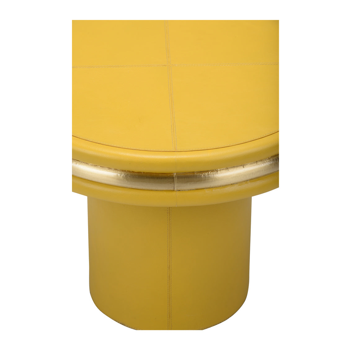 Edison Leather Covered Round Coffee Table