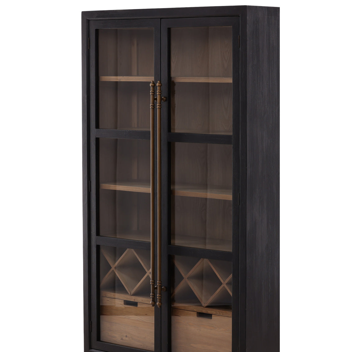 Furniture Classics Merlot Two Glass Doors Home Bar Cabinet
