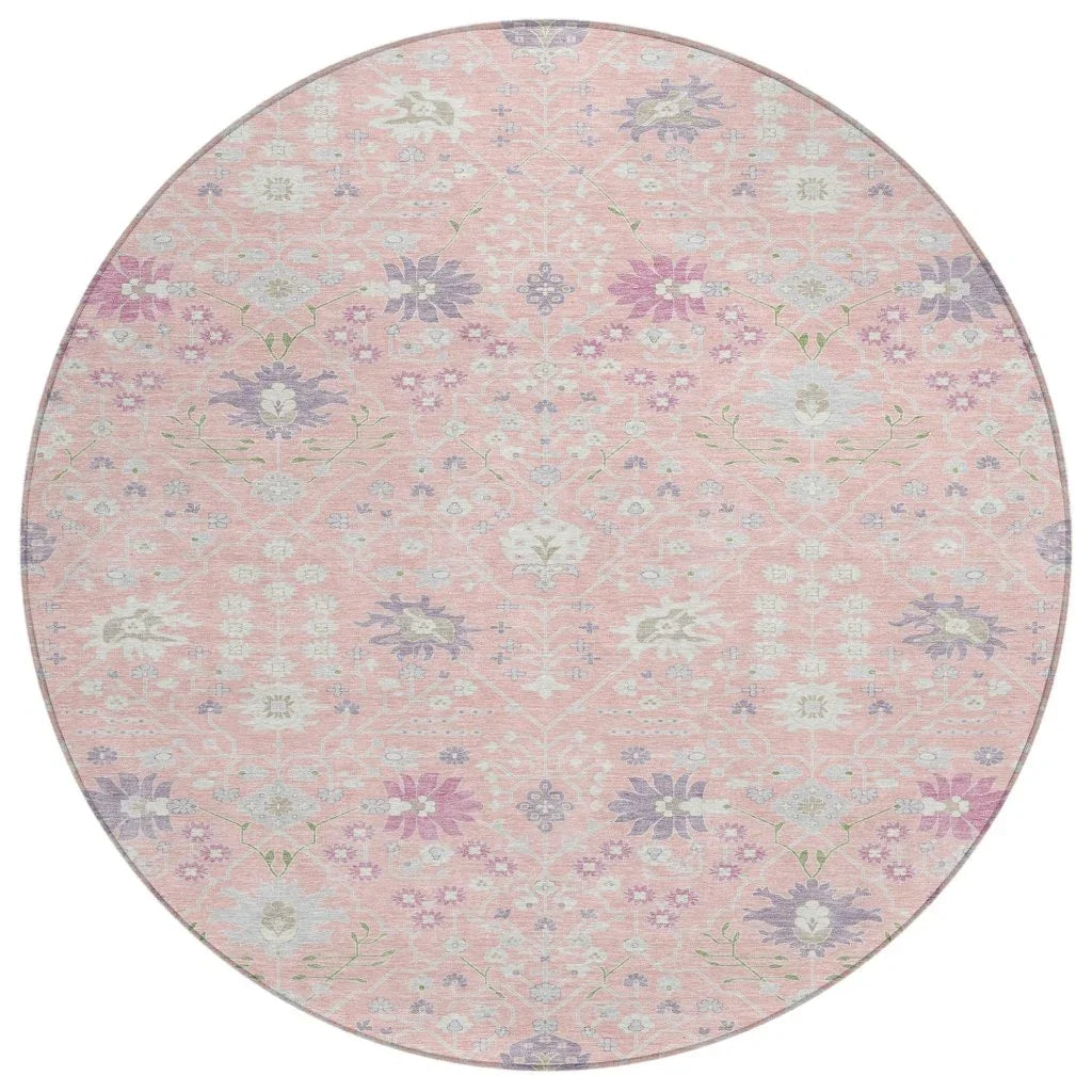 LOOMLAN Rugs Elara Pink Washable Indoor-Outdoor Rug
