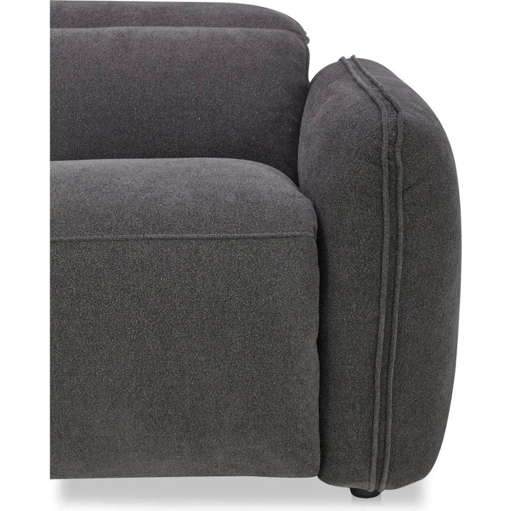 Eli Power Performance Fabric & Wood Dark Grey Recliner Sofa - LOOMLAN - Moe's Home - Sofas & Loveseats