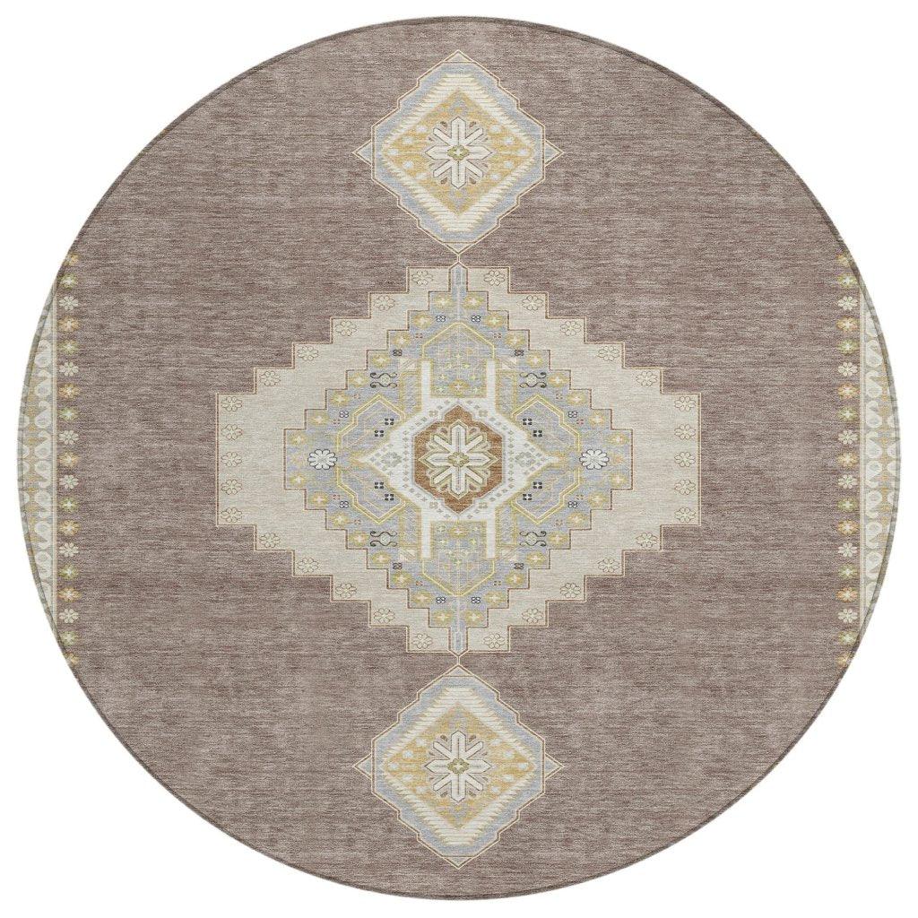 LOOMLAN Rugs Elira Brown Washable Indoor-Outdoor Rug
