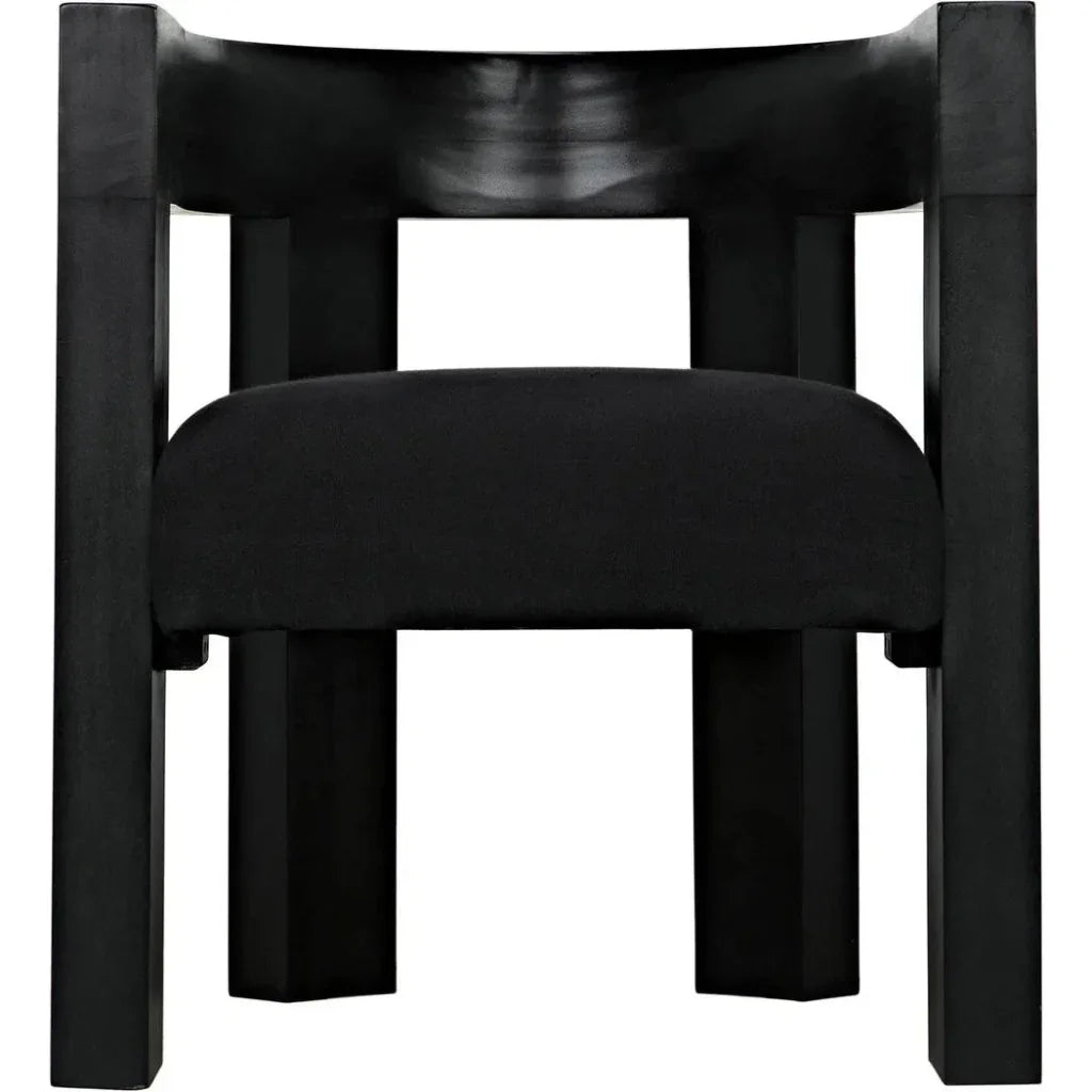 Noir Eros Black Fabric Side Chair