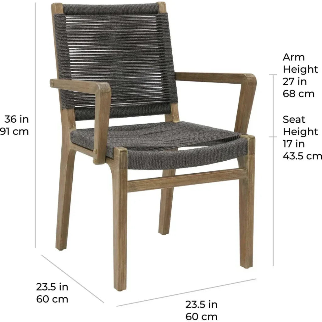 Explorer Oceans Dining Armchair 2PC Mixed Grey - LOOMLAN - Seasonal Living - Outdoor Dining Chairs