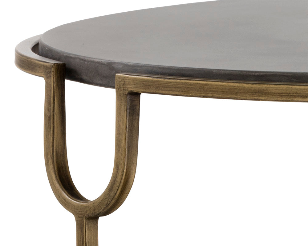 Arya Coffee Table With Concrete Top & Brass