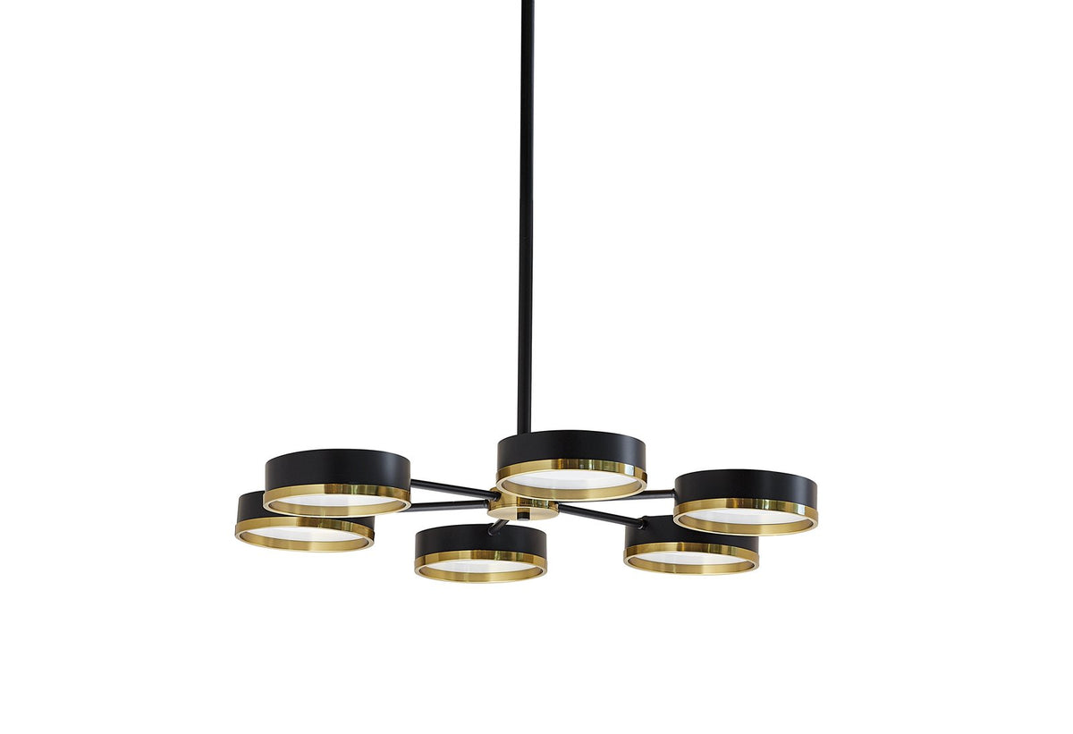 SUNPAN Oswin Chandelier Modern Black & Gold Iron