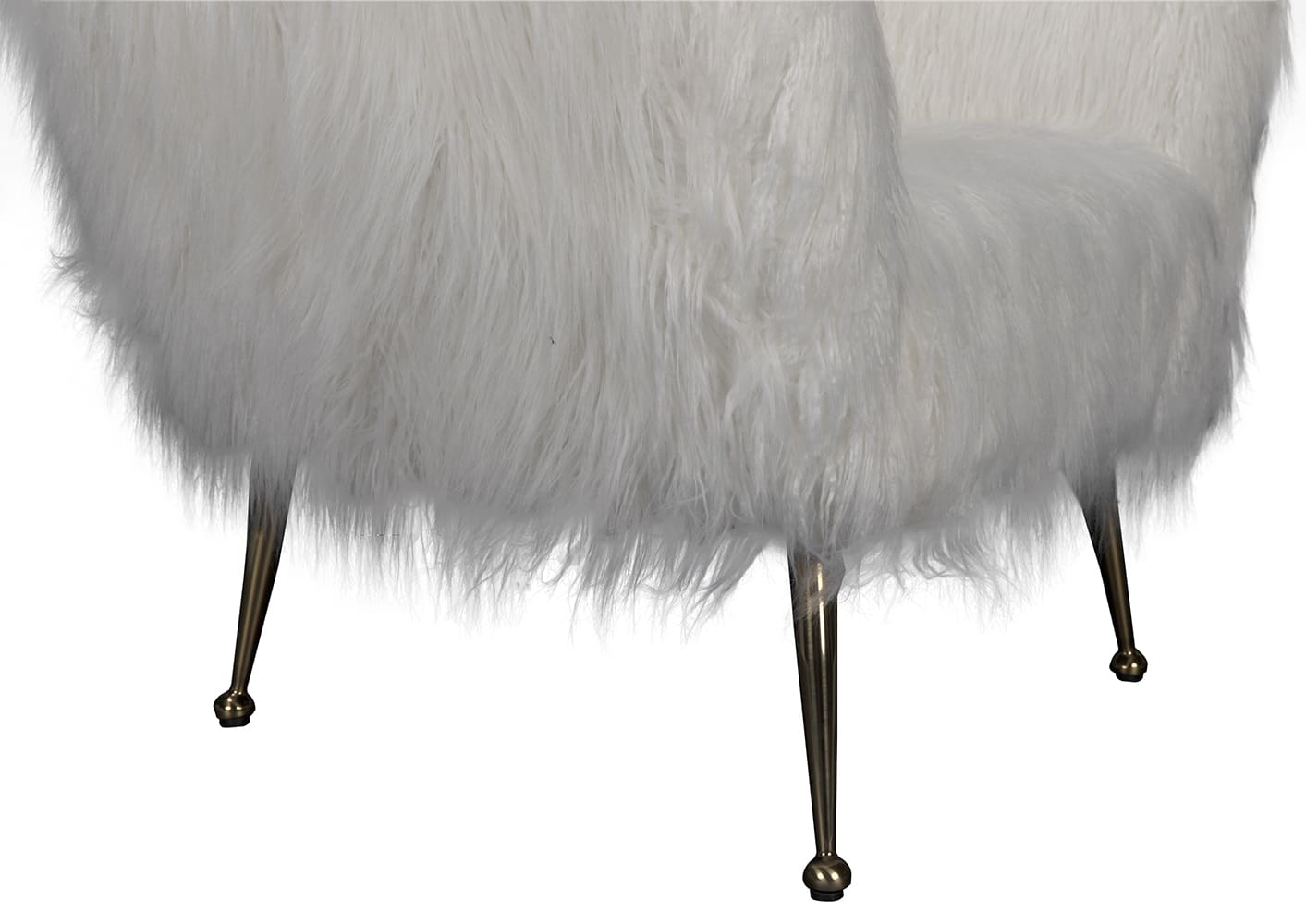 Rodney Steel Base White Flokati Chair