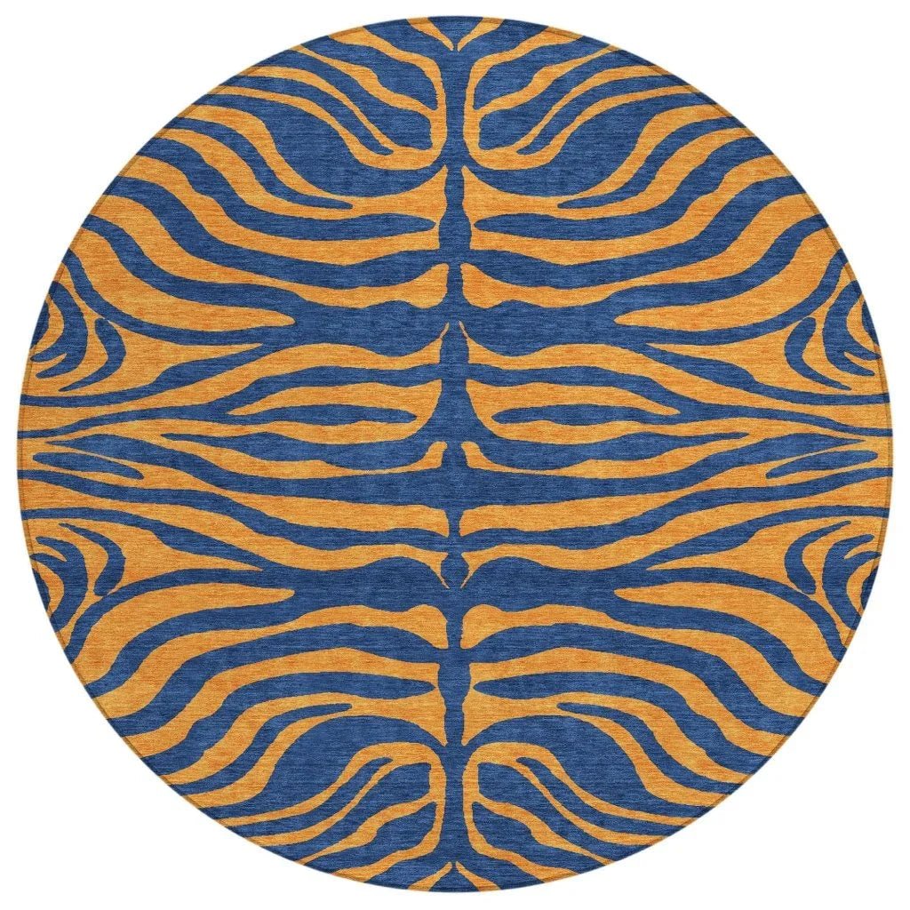 LOOMLAN Rugs Fernelle Blue Washable Indoor-Outdoor Rug