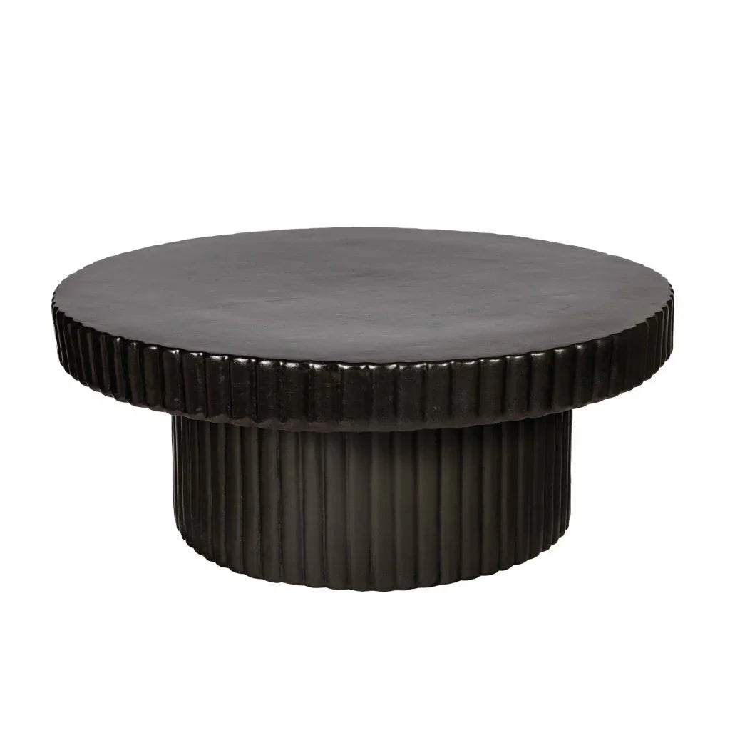 Flute Ceramic Glazed Patio Coffee Table