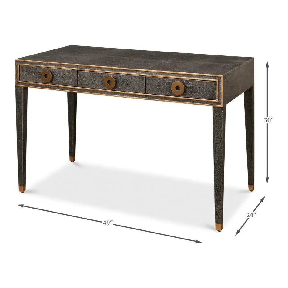 Gabriella Shagreen Desk Table Antique Grey - LOOMLAN - Sarreid - Home Office Desks