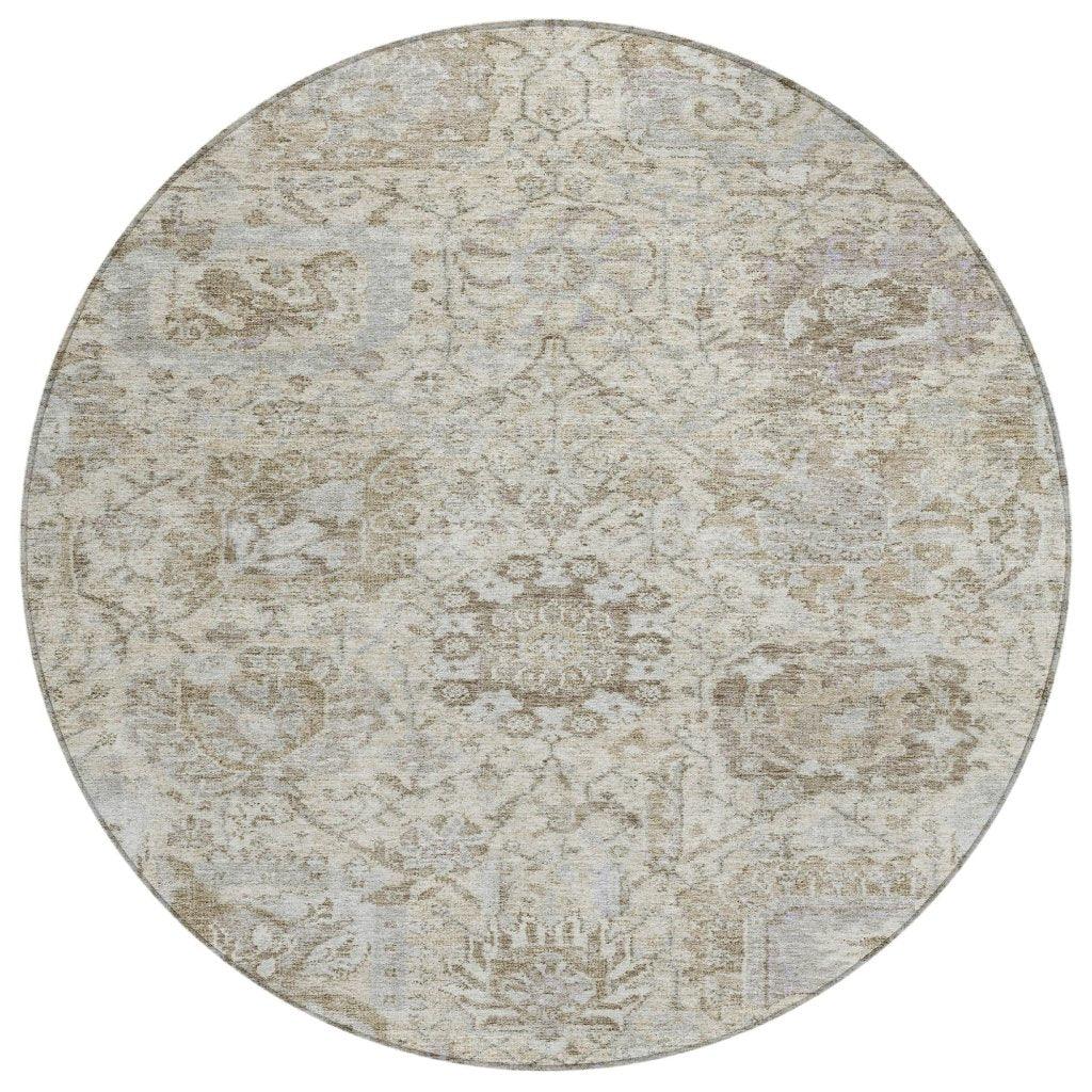 LOOMLAN Rugs Geneva Ivory Washable Indoor-Outdoor Rug