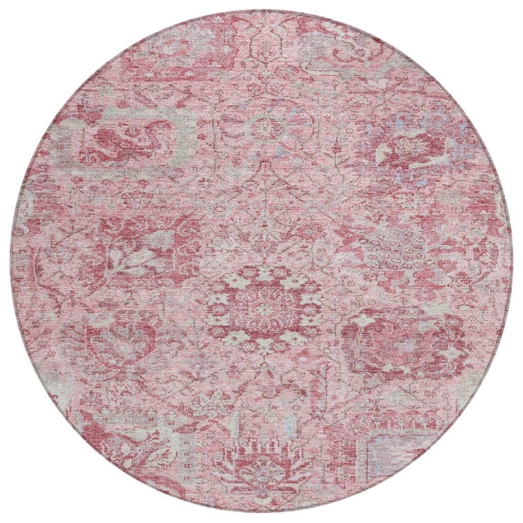 LOOMLAN Rugs Geneva Pink Washable Indoor-Outdoor Rug