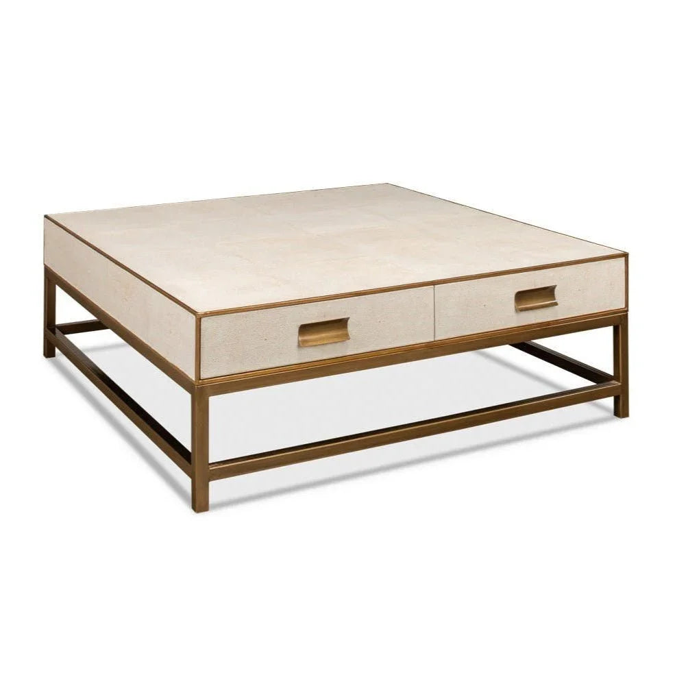 Gideon Shagreen Leathe Square Coffee Table