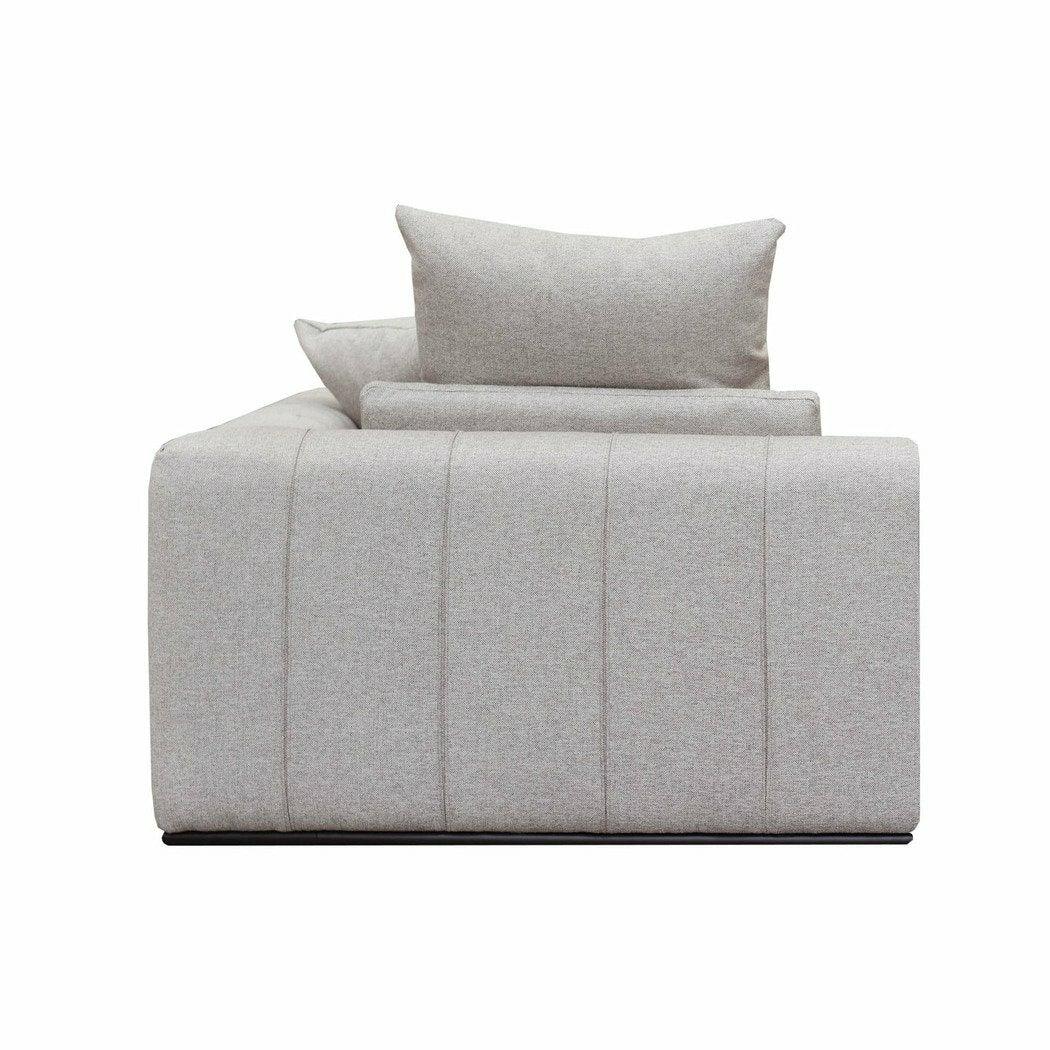 Grey Low Profile Linen Sectional Corner Chair- Alba Stone - Sideboards and Things Brand_LH Imports, Color_Gray, Materials_Upholstery, Modular Component_Corner Chair, Product Type_Modular, Upholstery Type_Linen