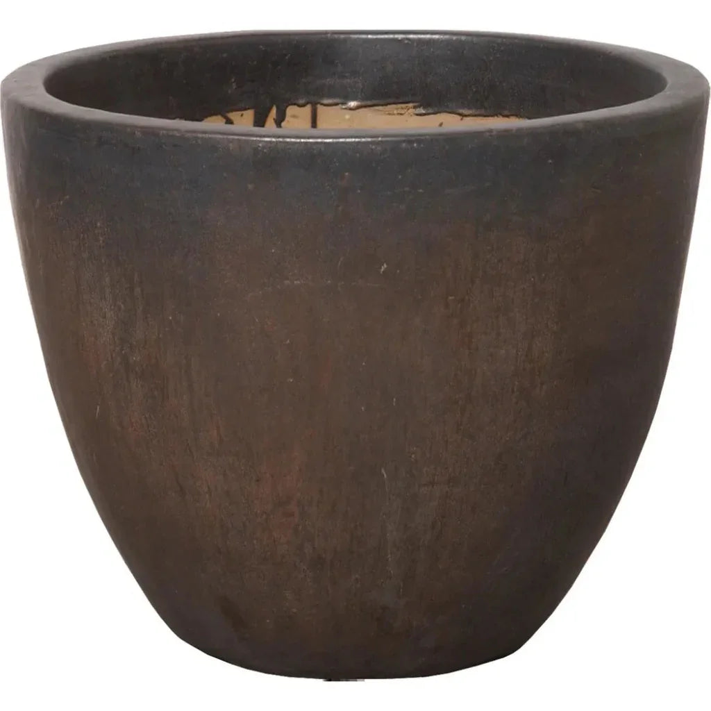 Gunmetal Ceramic Round Pot