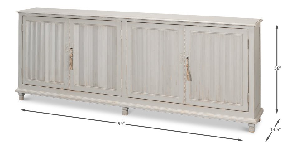 Harper Wooden White Sideboard - LOOMLAN - Sarreid - Sideboards