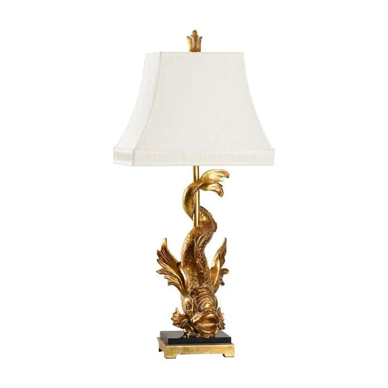 Imperial Dragon Design Gold Table Lamp - Gold