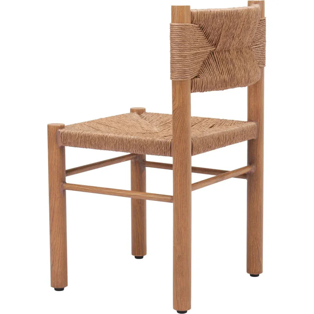 Zuo Modern Iska Natural Wood Armless Dining Chair 2PC