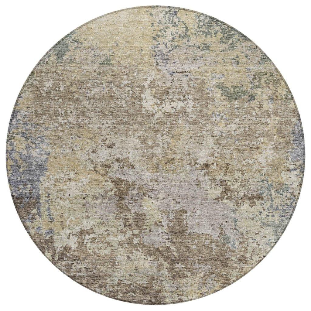 LOOMLAN Rugs Kairi Brown Washable Indoor-Outdoor Rug