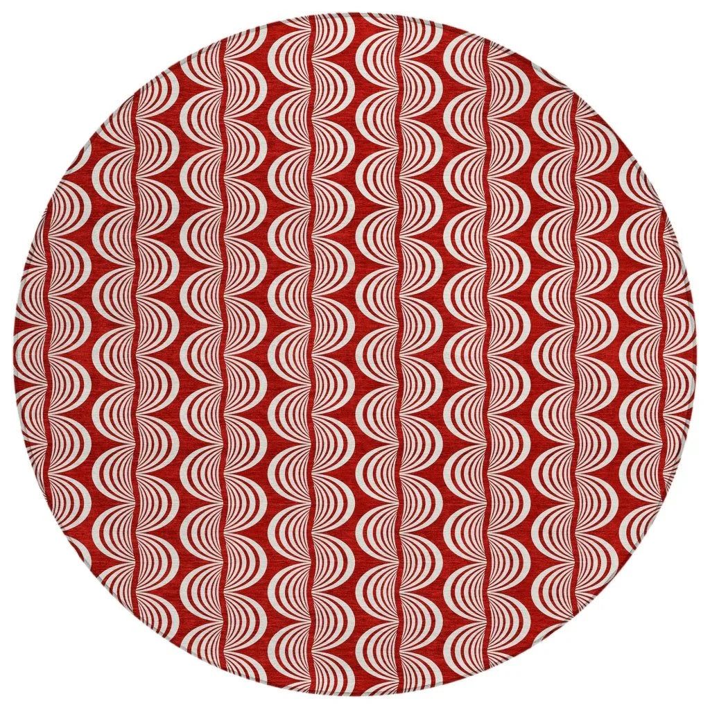 LOOMLAN Rugs Kairova Red Washable Indoor-Outdoor Rug