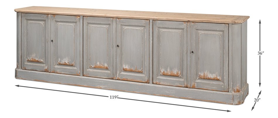 Karlsson Antique Swedish Wood Sideboard - LOOMLAN - Sarreid - Sideboards