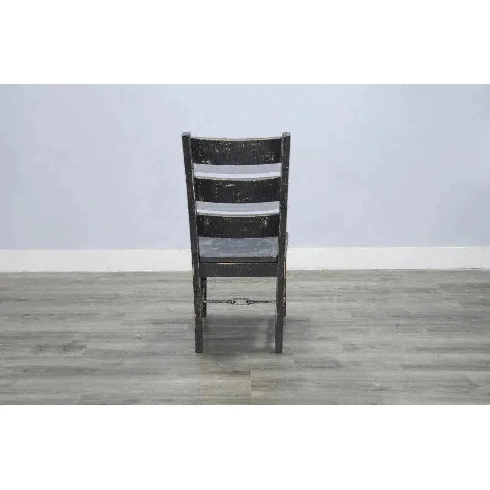 Ladderback Chair Turnbuckle Stretchers Wood Black 2PC - LOOMLAN - Sunny D - Dining Chairs