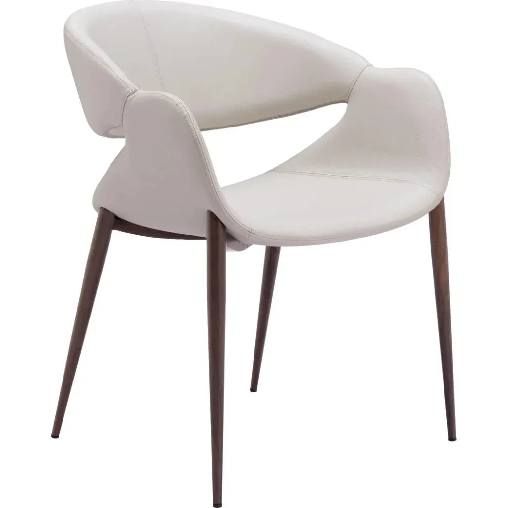 Limay Dining Chair (Set of 2) Beige & Walnut - LOOMLAN - Zuo Modern - Dining Chairs