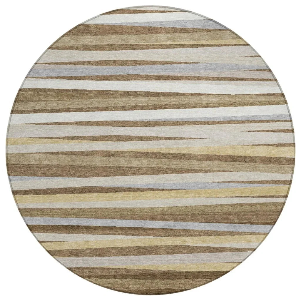 LOOMLAN Rugs Liora Brown Washable Indoor-Outdoor Rug