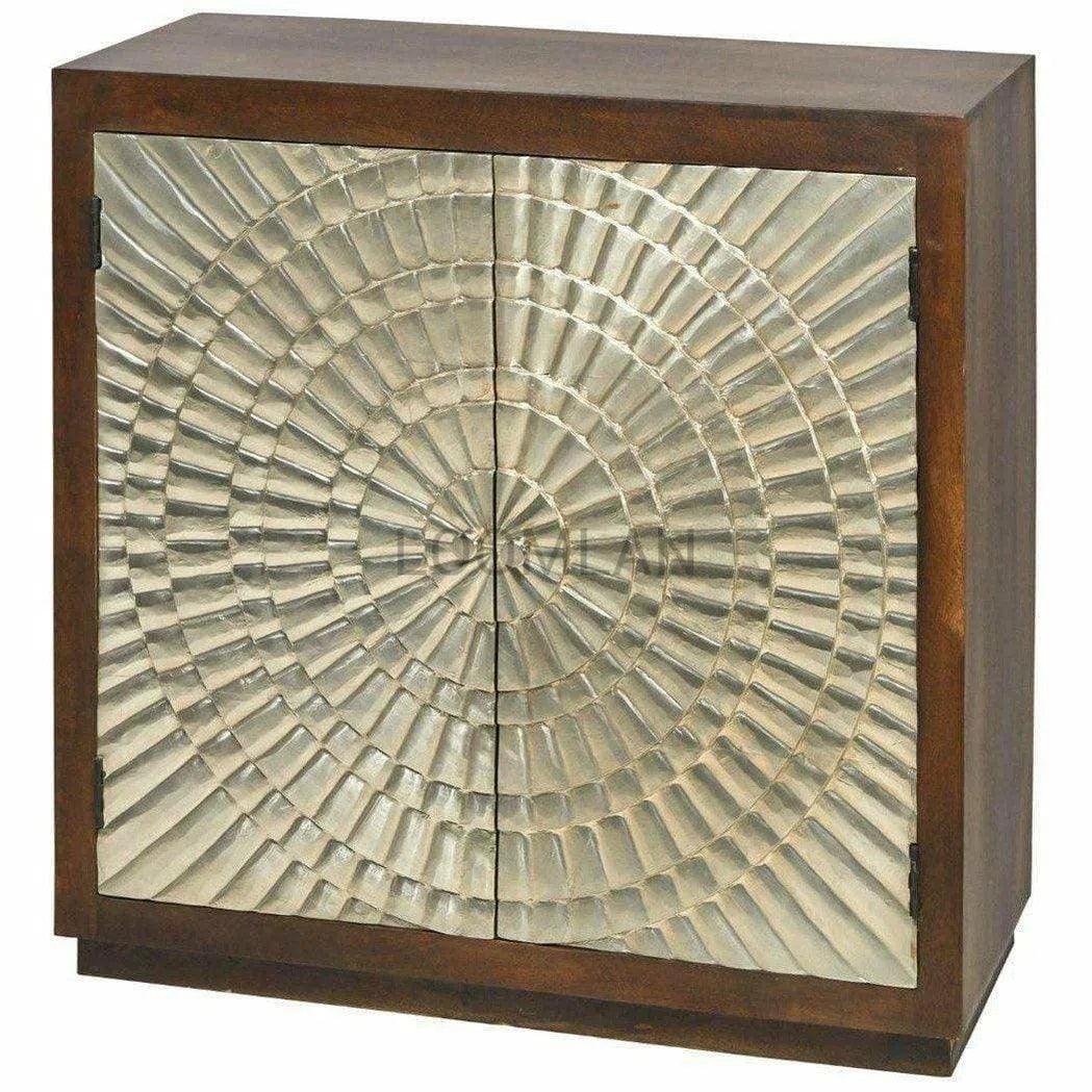 LOOMLAN Silver 2 Galvanized Overlay Doors Cabinet