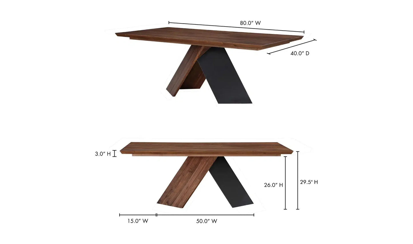 Moe's Home 80 Inch Dining Table Brown Contemporary