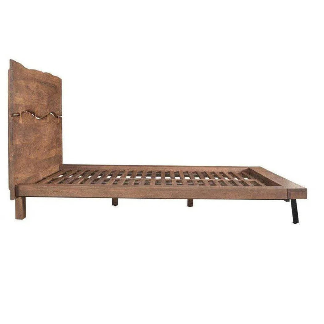 Moe's Home Madagascar Wood Brown Platform Bed Frame