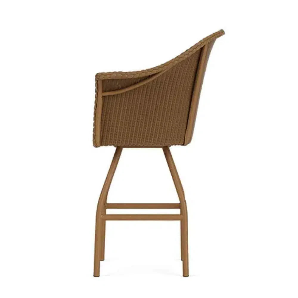 Lloyd Flanders All Seasons Swivel Bar Stool Padded Seat Wicker Outdoor