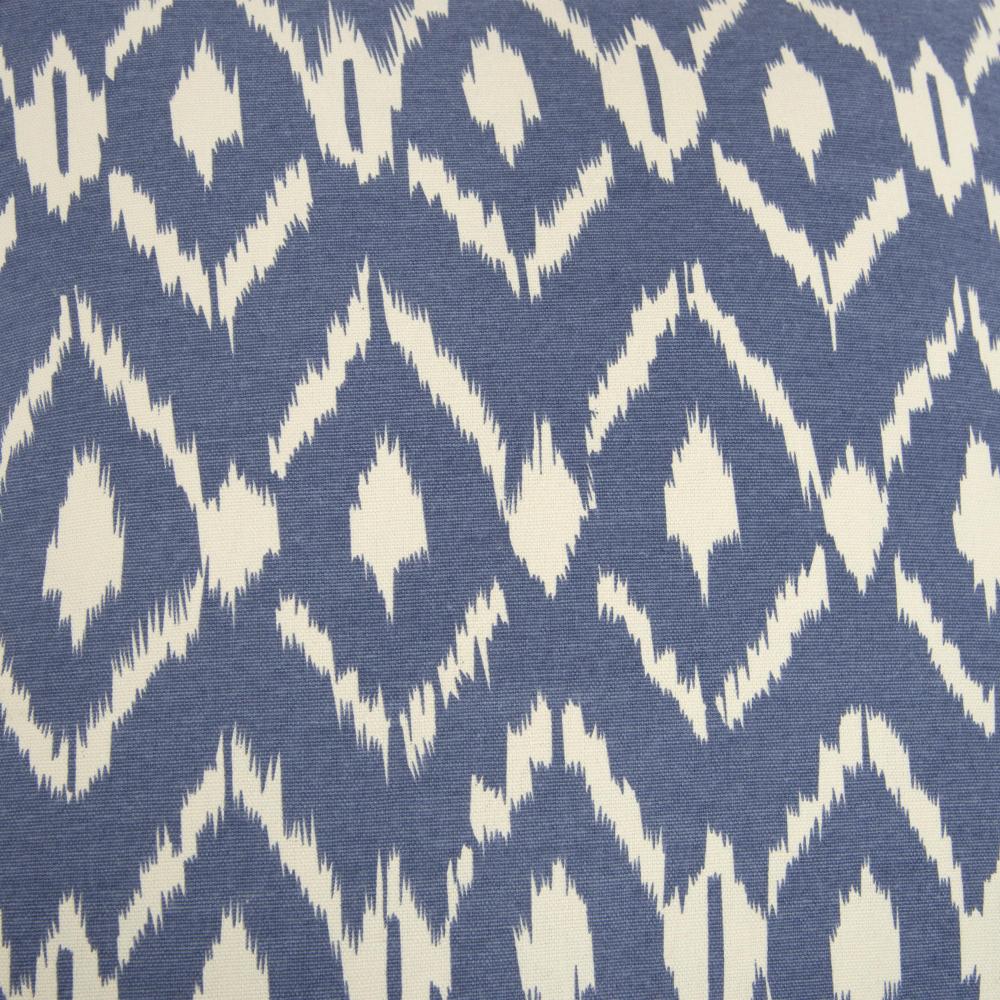 LOOMLAN Brian Ikat Daimond Blue Throw Pillow Down Insert