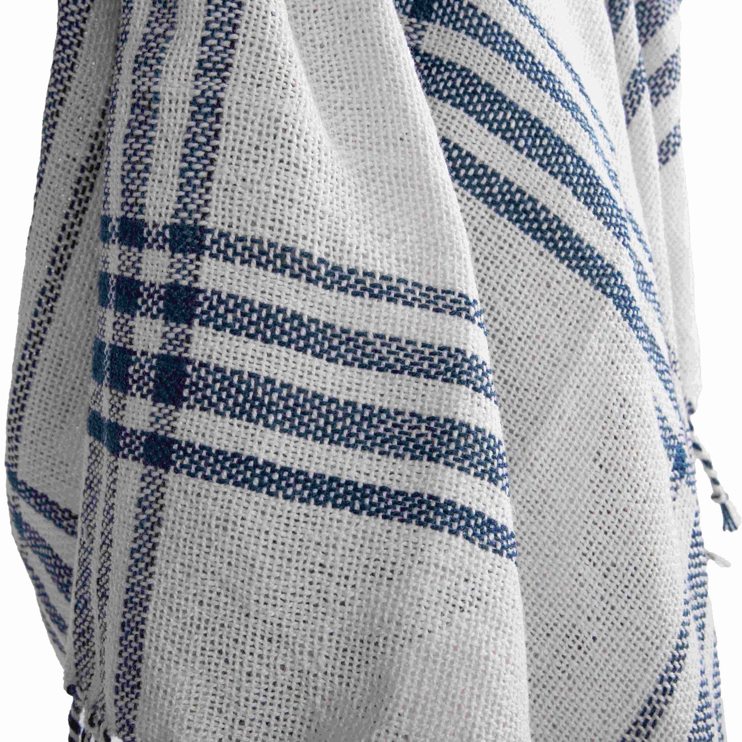 LOOMLAN Dark Blue Plaid Outdoor Throw Blanket