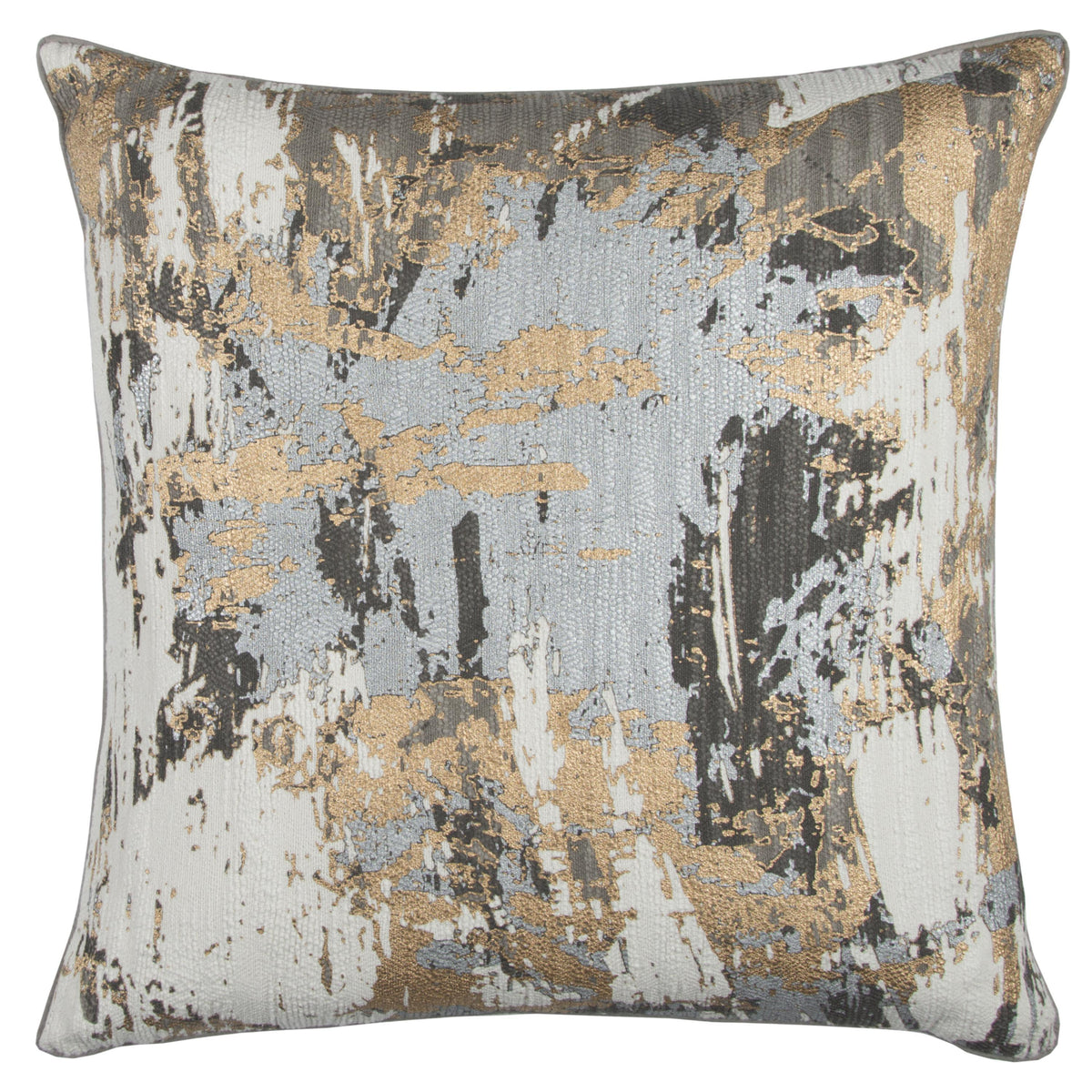 LOOMLAN Delta Metallic Grey & Brown Couch Pillow Down Fill
