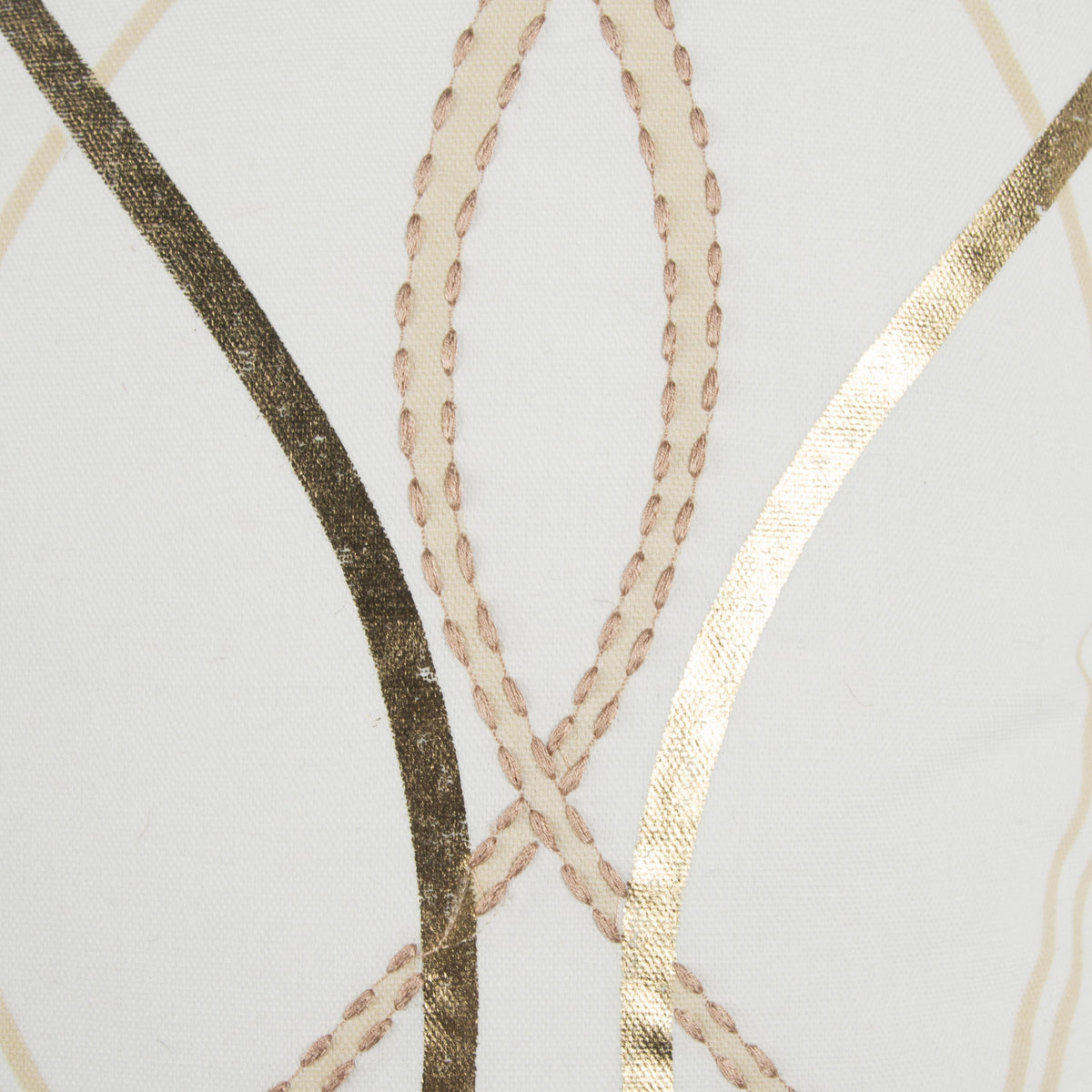 LOOMLAN Dru White & Gold Throw Pillow Down Insert