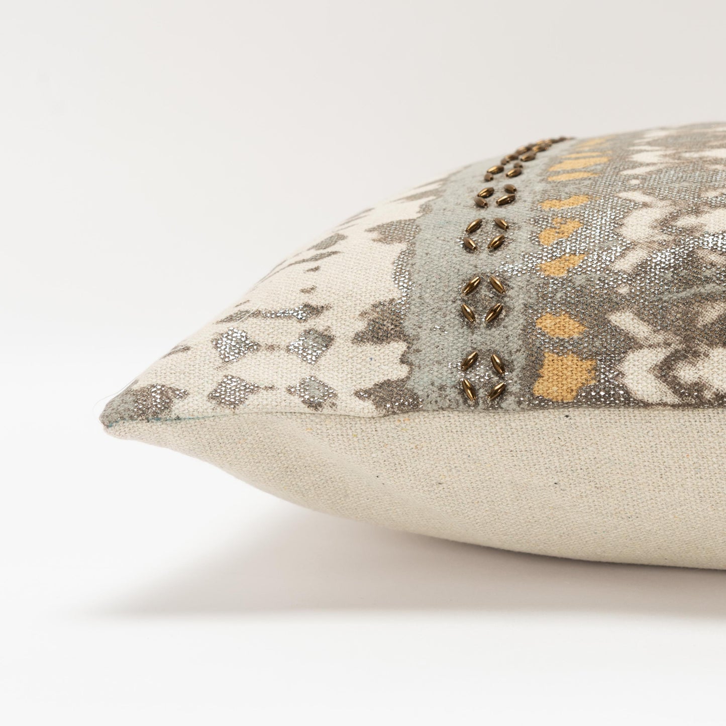 LOOMLAN Edge Abstract Gold Lumbar Pillow With Insert