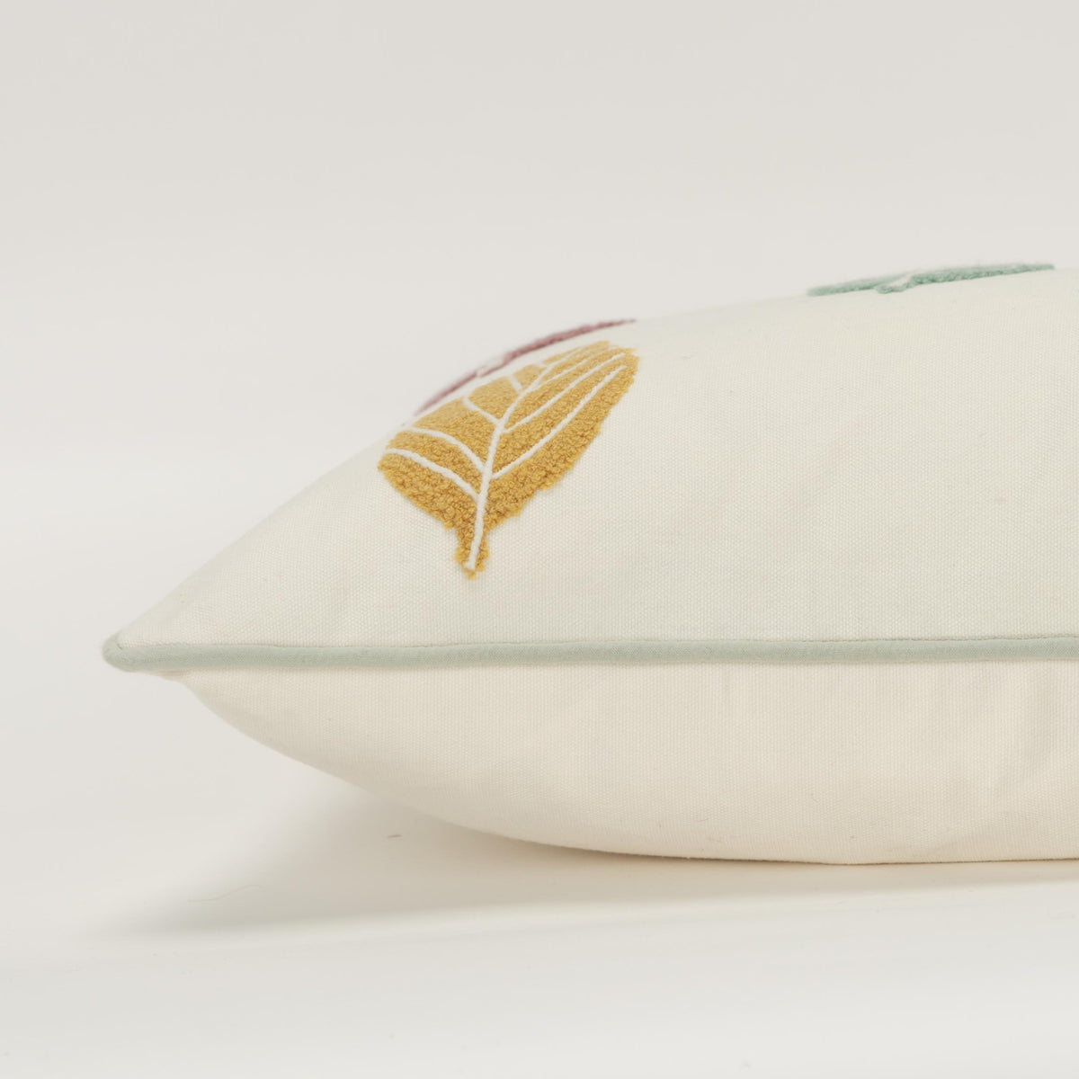 LOOMLAN Embroidered Gold Lumbar Pillow With Insert