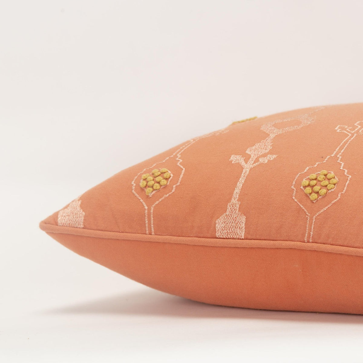 LOOMLAN Embroidered Orange Couch Pillow With Insert