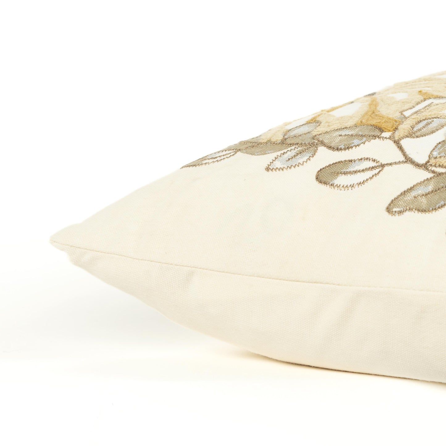 LOOMLAN Embroidery Pumpkins Khaki Pillow With Insert