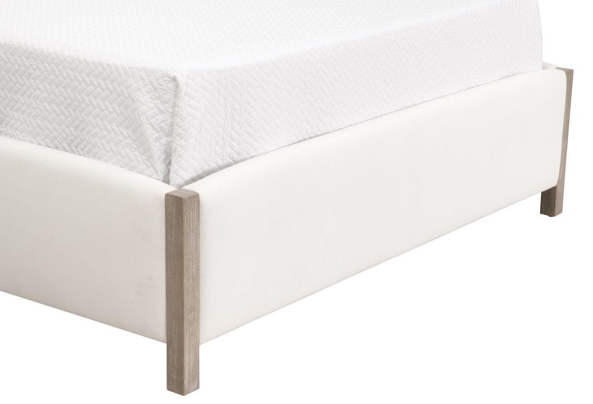 Emmett Performance Fabric White Bed
