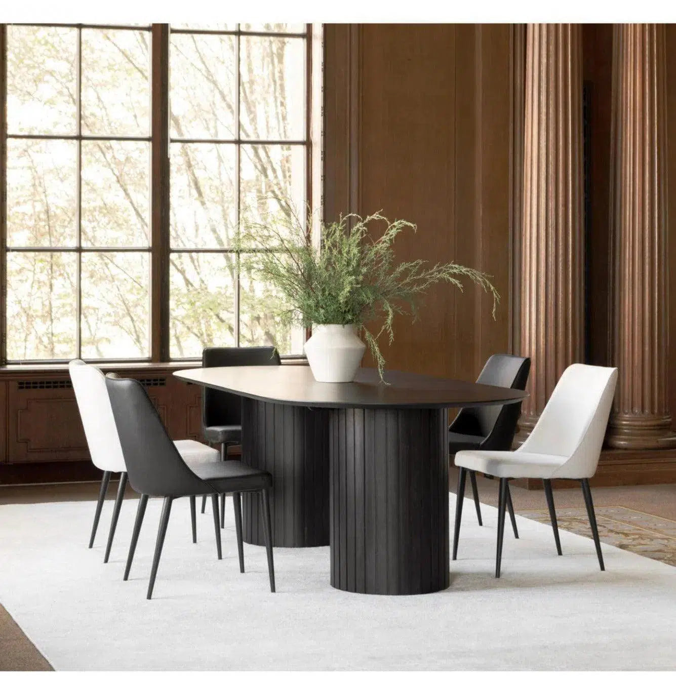 Moe's Home Iron Lula Dining Chair Vegan Leather 2PC
