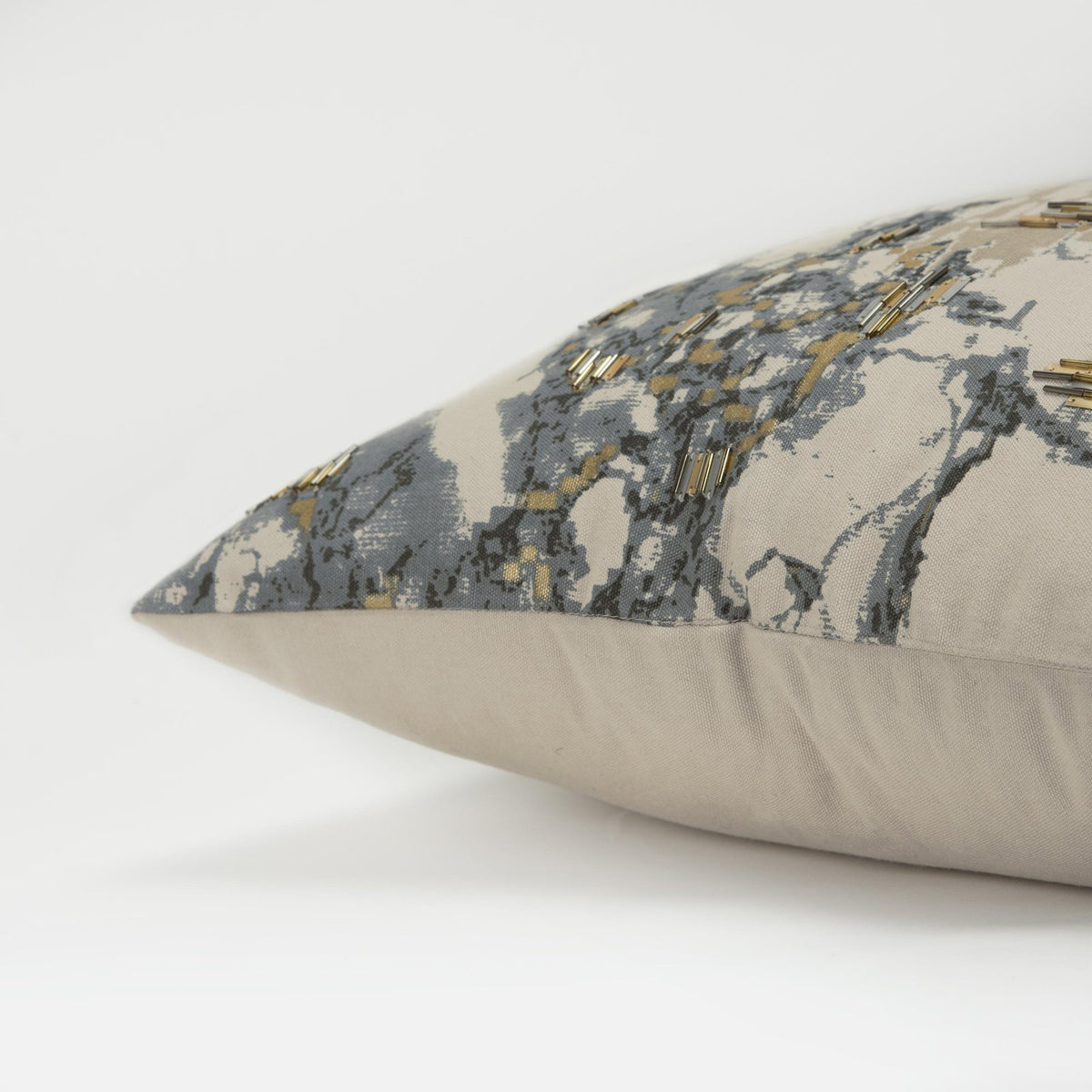 LOOMLAN Jimmy Gray & Gold Pillow With Insert