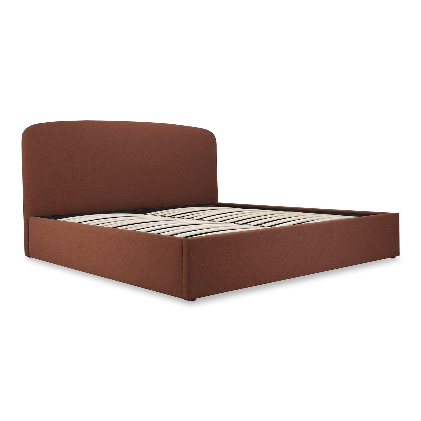 Joan Upholstered Brown Rust Bed With Storage