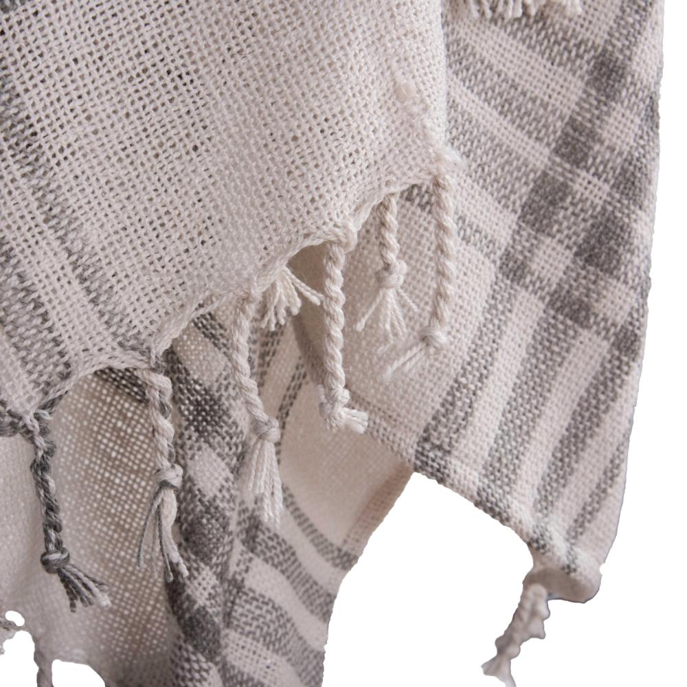 LOOMLAN Kay Grey Plaid Outdoor Throw Blanket